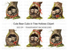 Cute Bear Cubs in Tree Hollow Clipart Bundle