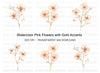 Pink Flower Branches Clipart Bundle