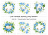 Cute Baby Fairies Morning Glory Clipart Bundle