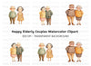 Diverse Elderly Couples Clipart Bundle