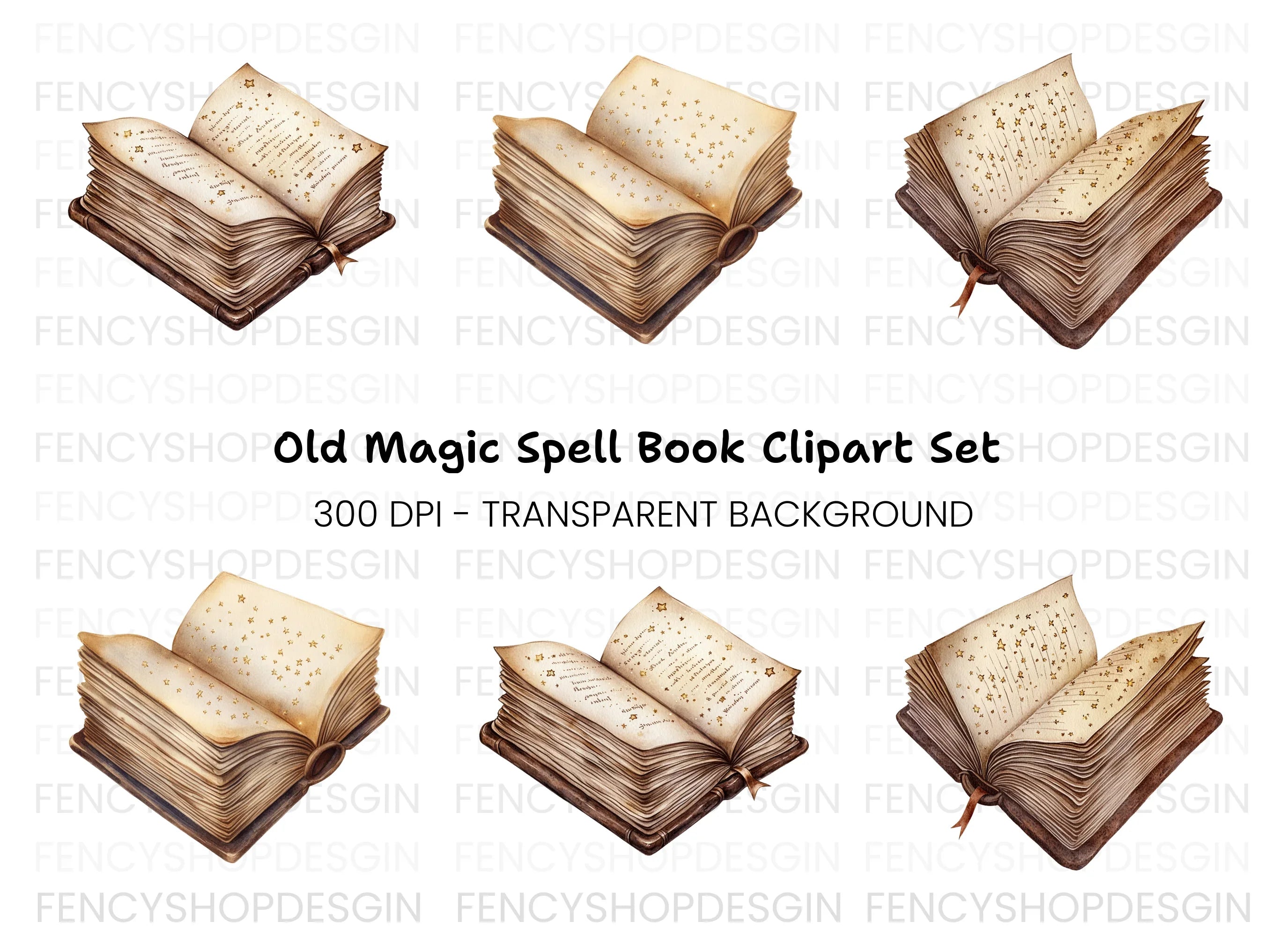 Magical Spell Books Clipart Bundle