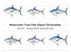 Hand Painted Tuna Clipart Bundle
