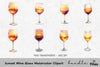 Sunset Wine Glass Clipart Bundle