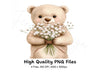 Teddy Bear with Baby Breath Clipart Bundle