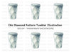 Diamond Pattern Tumbler Clipart Bundle