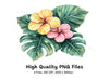 Tropical Hibiscus Flower Clipart Bundle