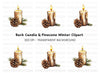 Hand Painted Holiday Candle Clipart Bundle