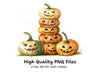 Stacked Halloween Pumpkins Clipart Bundle