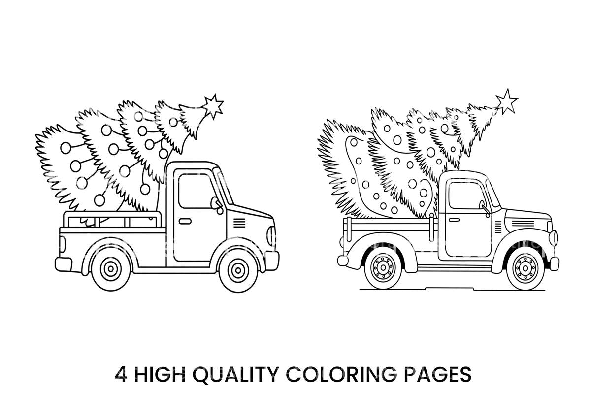 Christmas Tree Truck Coloring Books