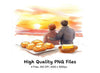 Couple Watching Sunset with Pastries Clipart Bundle