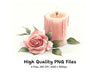Candle Rose Clipart Bundle