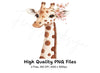 Cute Giraffe with Floral Headband Clipart Bundle