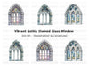 Gothic Stained Glass Window Clipart Bundle