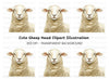 Cute Sheep Face Clipart Bundle