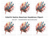Colorful Native American Headdress Clipart Bundle