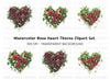Rose Heart Clipart Bundle