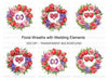 Floral Wedding Wreath Clipart Bundle
