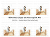 Couple Holding Hands on Pier Clipart Bundle