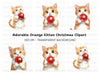Cute Ginger Kittens with Christmas Orbs Clipart Bundle