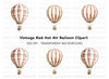 Striped Hot Air Balloon Clipart Bundle