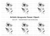 Monochrome Flower Clipart Bundle