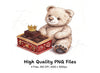 Cute Teddy Bear with Chocolate Box Clipart Bundle