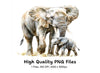Cute Elephant Family Clipart Bundle