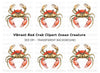 Vibrant Red Crab Clipart Bundle