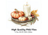 Autumn Pumpkin Candle Arrangement Clipart Bundle
