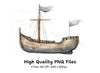 Vintage Sailing Ship Clipart Bundle