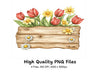 Spring Flower Box Clipart Bundle