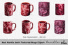 Red Marble Swirl Textured Mugs Clipart Bundle