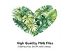 Tropical Leaf Heart Clipart Bundle