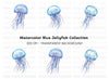 Blue Jellyfish Clipart Bundle