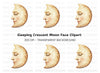 Sleeping Moon Face Clipart Bundle