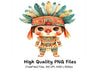 Cute Chibi Aztec Warrior Clipart Bundle