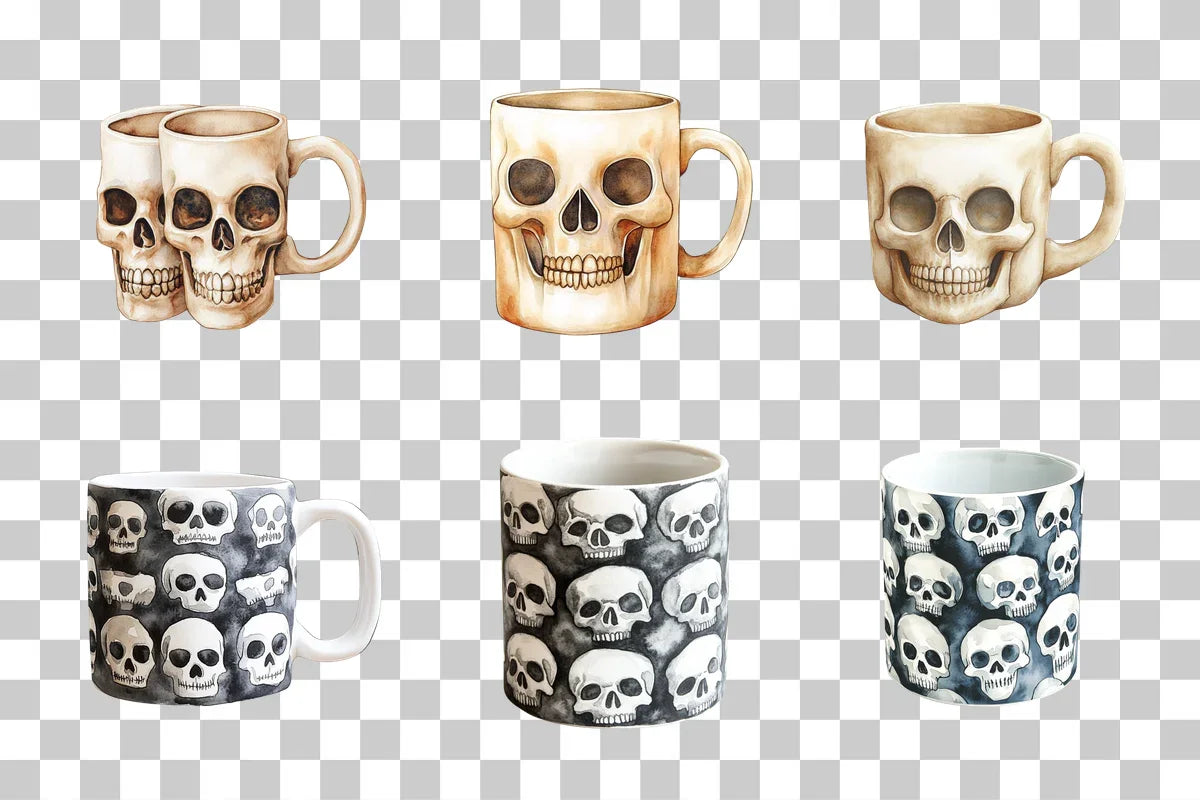 Skull Pattern Design Mug Wrap Bundle - CraftNest - Digital Crafting and Art
