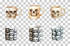 Skull Pattern Design Mug Wrap Bundle - CraftNest - Digital Crafting and Art