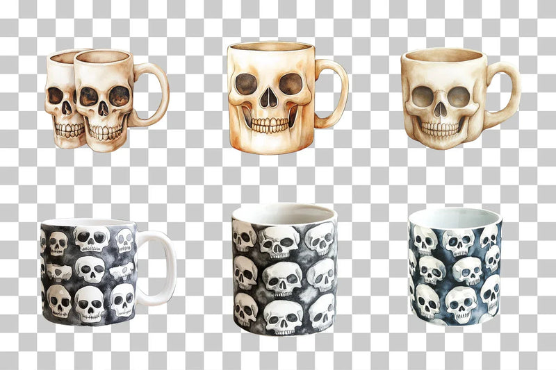 Skull Pattern Design Mug Wrap Bundle - CraftNest - Digital Crafting and Art