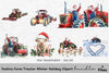 Christmas Piglet Santa Tractor Clipart Bundle