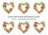 Desert Cactus Heart Frames Clipart Bundle