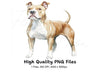 Standing Pitbull Dog Clipart Bundle