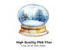 Enchanted Forest Snow Globe Clipart Bundle