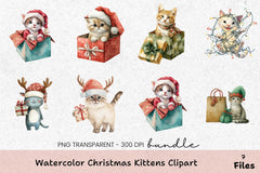 Christmas Kittens Clipart Bundle - CraftNest - Digital Crafting and Art