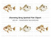 Cute Spotted Fish Clipart Bundle