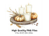 Autumn Pumpkin Candle Clipart Bundle