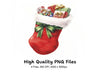 Christmas Stockings with Gifts Clipart Bundle