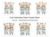 Cute Teddy Bear Twins Clipart Bundle