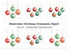 Hanging Christmas Ornaments Clipart Bundle