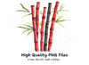 Red Bamboo Clipart Bundle
